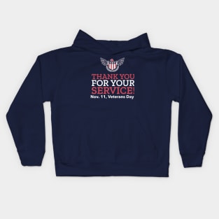 Veterans Day Thank You For Your Service Kids Hoodie